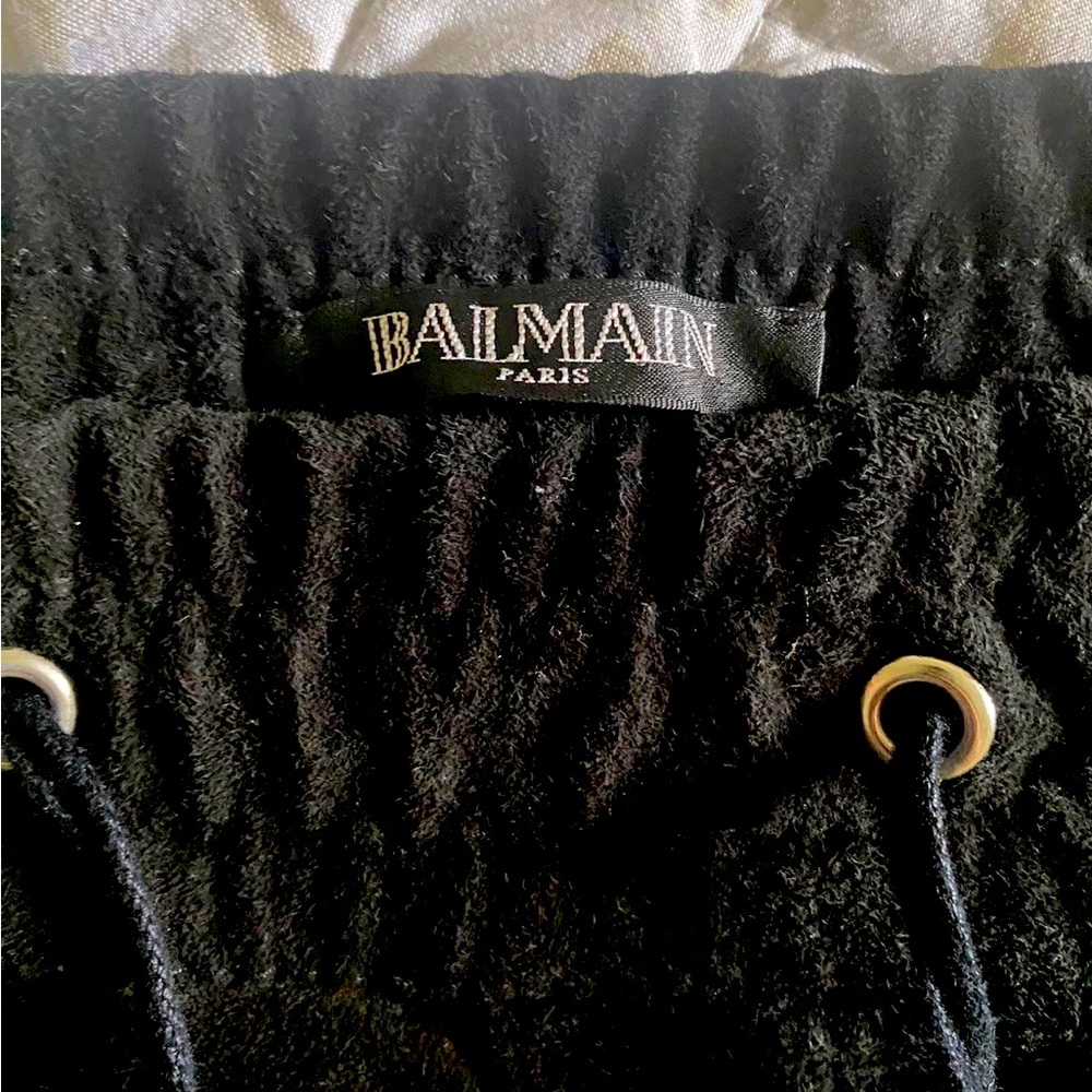 Black Balmain jeans, size 32 waist and 34 length, are a rare collector's item.